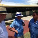 Wayne and John talking to Ron Gilbert (Highgrove Stud) at Magic Millions Yearling Sales